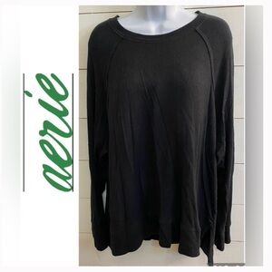 Aerie Classic Black Knit Oversized Top